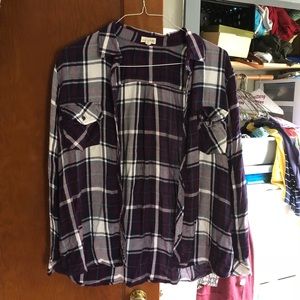 Purple and White Plaid Shirt - Super Soft